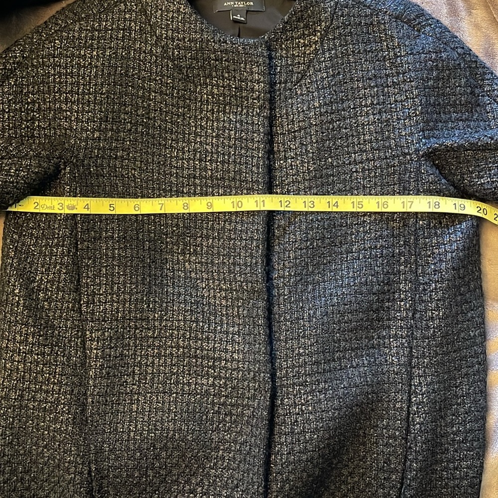 🔥🔥ANN TAYLOR | Oversized Chanel-Like Black Tweed Layering Jacket - sz 4/6 - Picture 9 of 11
